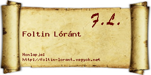 Foltin Lóránt névjegykártya