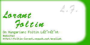 lorant foltin business card